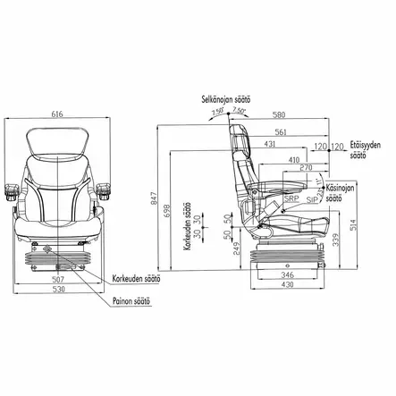 ISTUIN SEAT ACTIVO MEKAANINEN - Ohjaamo- ja koriosat - T0930 - 2