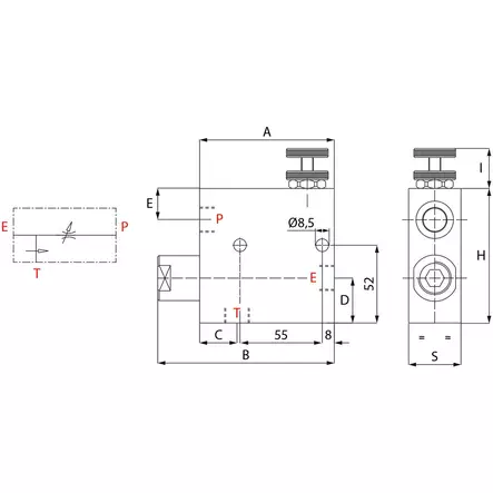 MÄÄRÄNSÄÄTÖVENTTIILI 3/4 RFP3 100L 350BAR - Hydrauliikkaventtiilit - H81130 - 2
