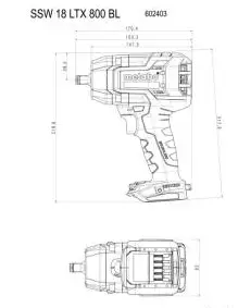 Mutteriväännin Metabo SSW 18 LTX 800 BL - Mutterinvääntimet - MET602403840 - 2