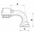 LAIPPALIITIN SAE-3000PSI 50,8MM-1.1/4 90 - Hydrauliikkaliittimet - PS233902020 - 2