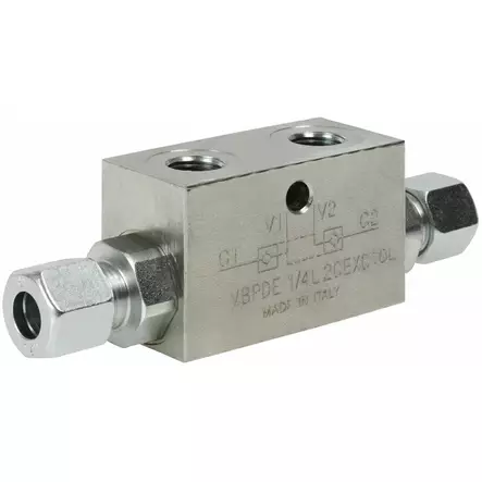 KAKSOISLUKKOVENTTIILI 1/4 VBPDE-L L10 PUTKILIITIN - Hydrauliikkaventtiilit - H80091 - 1