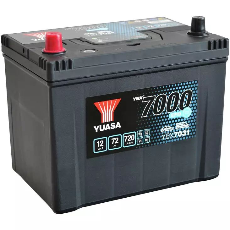 AKKU YUASA 72AH EFB +- 260X174X225 - 12V akut - YBX7031 - 1