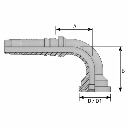 INTERLOCK LIITIN SAE-6000PSI 41.3-3/4 90 - Hydrauliikkaliittimet - IL236901212 - 2