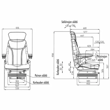 ISTUIN SEAT ACTIVO ILMA 24V - Ohjaamo- ja koriosat - T0932 - 2