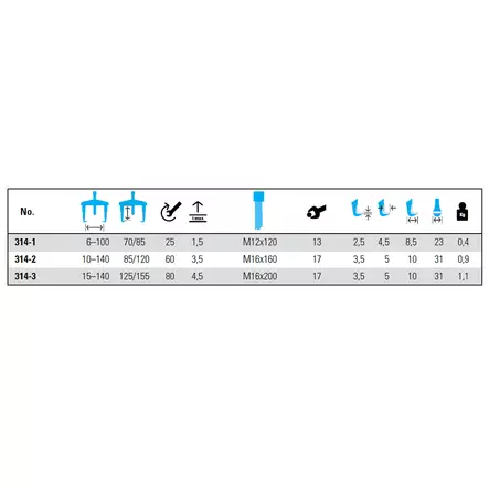 NEXUS 10-140 ohut kyntinen 2-jalkainen ulosvedin - 2-jalkaiset ulosvetimet - 314-2 - 2