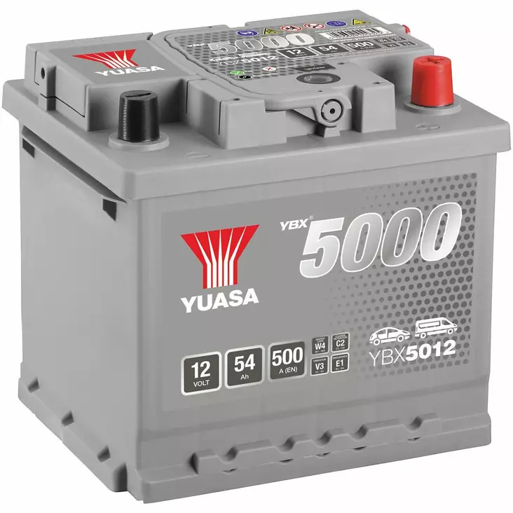 AKKU YUASA 54AH -+ 207X175X190 - 12V akut - YBX5012 - 1