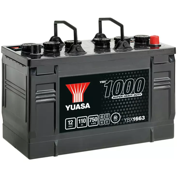 AKKU YUASA 110AH SHD -+347x174x235 - 12V akut - YBX1663 - 1