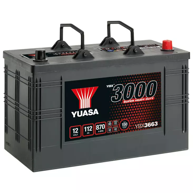 AKKU YUASA 112AH 870A SHD -+ 346X173X234 - 12V akut - YBX3663 - 1