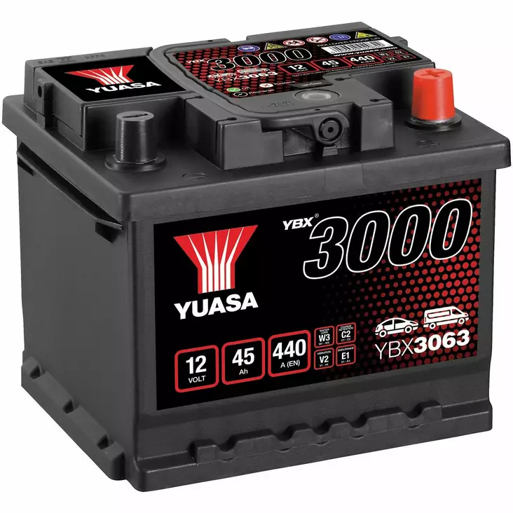 AKKU YUASA 45AH -+ 207X175X175 - 12V akut - YBX3063 - 1