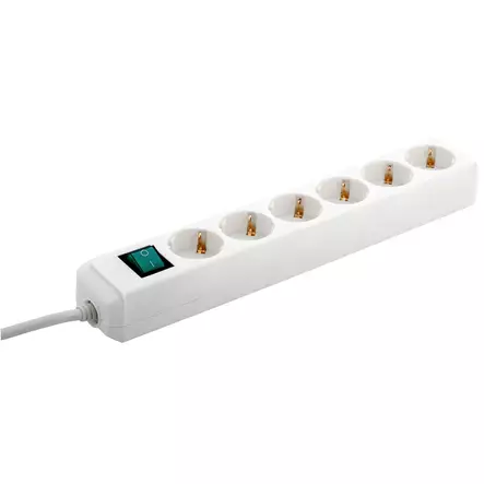 JATKOJOHTO 6-OS 1,5M VALKOINEN KYTKIMELLÄ - Johdot ja kaapelit - BR004 - 1