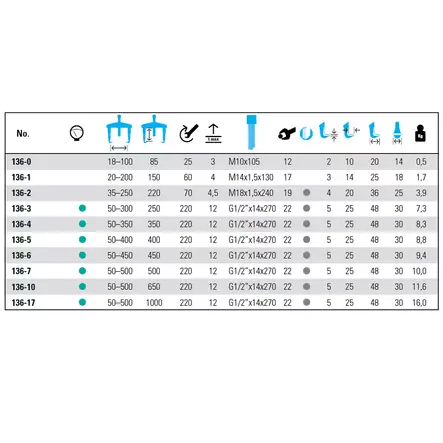 NEXUS 350mm 350/350 3-jalkainen ulosvedin - 3-jalkaiset ulosvetimet - 136-4 - 2