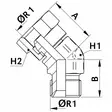 KULMANIPPA BSP 1/4 45 SISÄKIERRE-ULKOKIERRE - Hydrauliikkaliittimet - BSP7030404 - 2