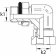 SUUNNATTAVA BSP 1/4 90 SISÄKIERRE-ULKOKIERRE - Hydrauliikkaliittimet - BSP9590404 - 2