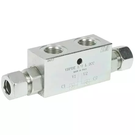 KAKSOISLUKKOVENTTIILI 1/2 VBPDE L15 PUTKILIITIN - Hydrauliikkaventtiilit - H80135 - 1