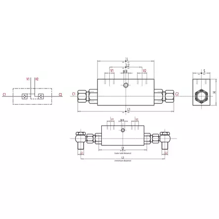 KAKSOISLUKKOVENTTIILI 1/2 VBPDE L15 PUTKILIITIN - Hydrauliikkaventtiilit - H80135 - 2