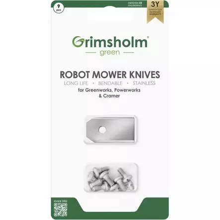 ROBOTTILEIKKURIN TERÄSARJA GREENWORKS - Ruohonleikkurit - GH1165 - 1