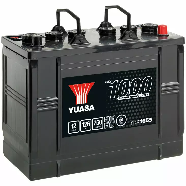 AKKU YUASA 126AH SHD -+347x174x285 - 12V akut - YBX1655 - 1