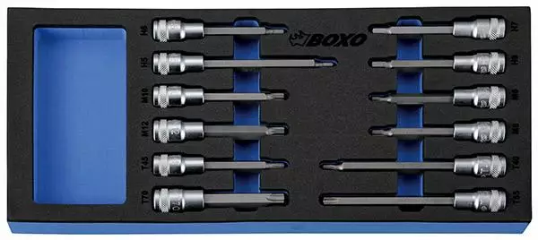 KUUSIOKOLO/TORX/XZN1/2" HYLSYSARJA BOXO - Työkaluvaunut - 284-BX015 - 1
