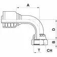 LETKULIITIN ORFS 13/16-3/8 90 SISÄKIERRE - Hydrauliikkaliittimet - PS224900806 - 3