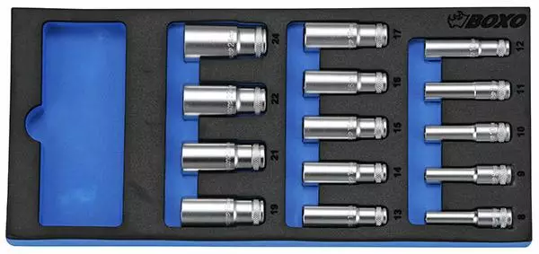 HYLSYSARJA 3/8" PITKÄT HYLSYT 8-24MM - Työkaluvaunut - 284-BX016 - 1