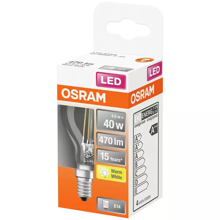LED STAR CLASSIC P KIRKAS 40 NON-DIM 4W/827 E14 - Valaisimet - OS167 - 1