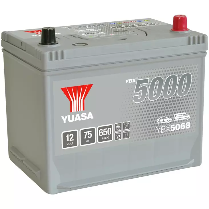 AKKU YUASA 75AH -+ 269X174X225 - 12V akut - YBX5068 - 1