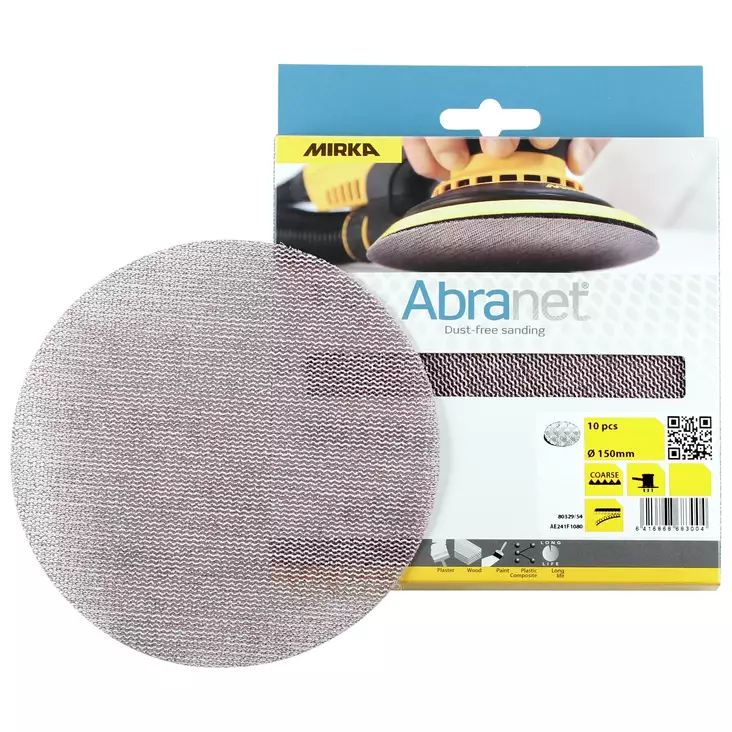 HIOMAPYÖRÖ 150MM P80 ABRANET 10KPL - Hiomapaperit - MIR1399 - 1