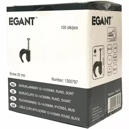 RUUVIKIINNIKE 10-14MM MUSTA 100KPL - Suojaputket ja kiinnikkeet - AM0021A - 2