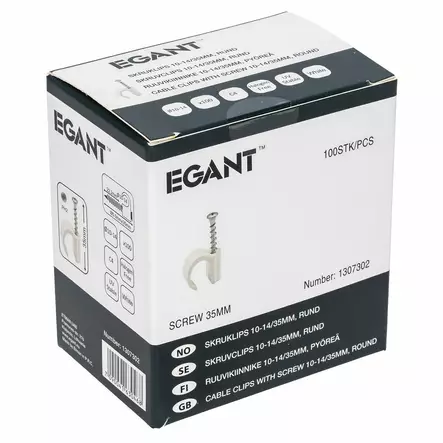 RUUVIKIINNIKE 10-14MM VALKOINEN 100KPL - Suojaputket ja kiinnikkeet - AM0022A - 2
