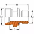 PERUSLIITIN 42MM-1.1/2 BSP ULKOKIERRE ED-TIIVISTYS - Hydrauliikkaliittimet - DIN1154224L-ED - 3