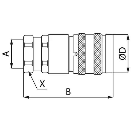 FLAT-FACE PIKALIITIN 3/8 RUNKO BSP 1/2 - Hydrauliikkaliittimet - FFH0612GASF - 1