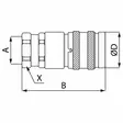 FLAT-FACE PIKALIITIN 1/2 RUNKO PAINEENPOISTOLLA - Hydrauliikkaliittimet - 3FFH0812GASF - 6