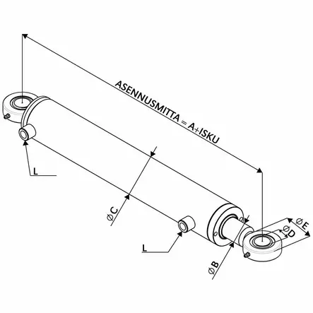 HYDRAULISYLINTERI 63X40X550 - Hydrauliikkasylinterit - HS6340550J - 2