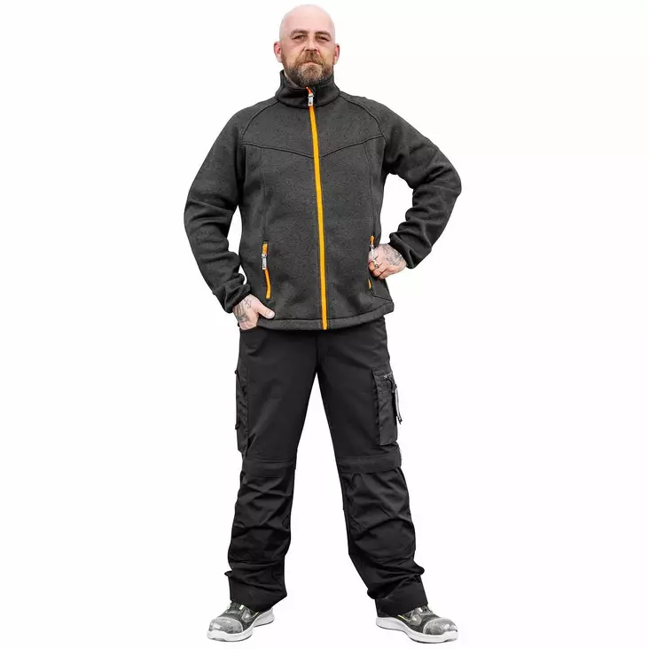 FLEECE NEULETAKKI ANTIGOR T.HARMAAMEL/FL.OR - Patron Työtakit - PAT173O - 1