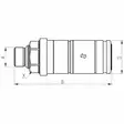 PIKALIITIN RUNKO 1/2 BSP PUSH-PULL FASTER - Hydrauliikkaliittimet - 3CFPV12GASF-IP - 8
